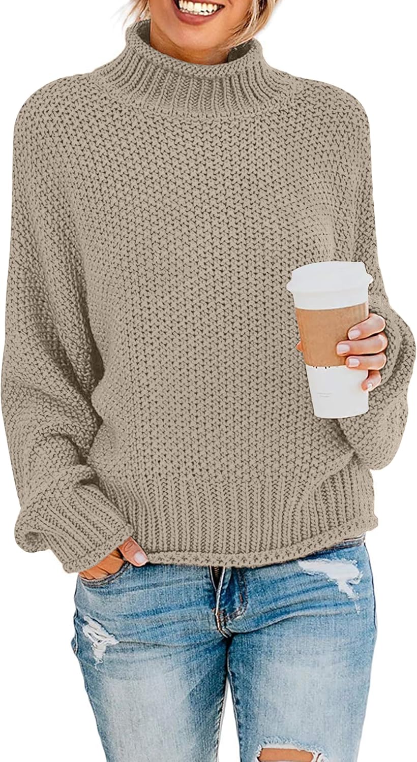ZESICA Women's Turtleneck Oversized Chunky Knitted Sweater