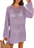 Women Crochet Swim Cover Up 2025 - Sheer Knit Mini Beach Dress