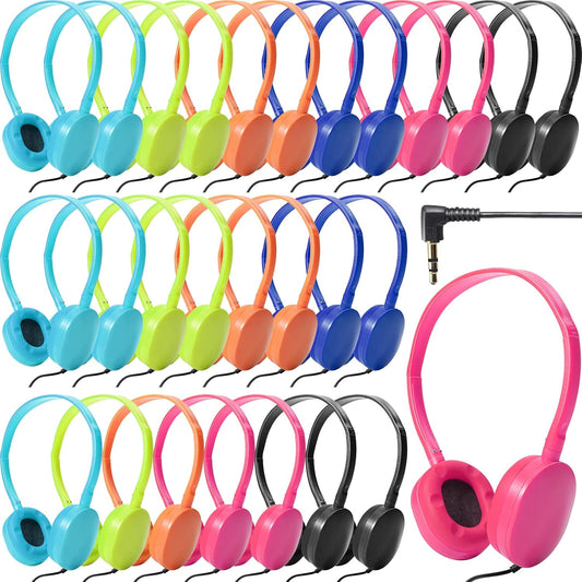 Flutesan 30 Pack Wired Headphones for Kids with Stereo Sound