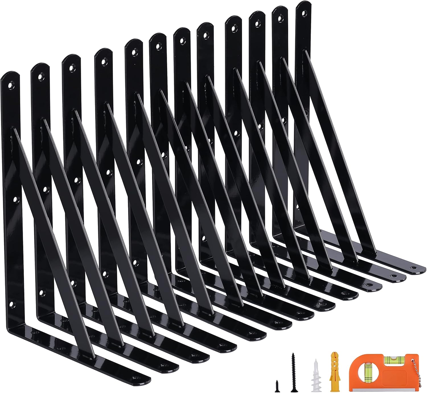 12-Pack Heavy Duty Shelf Brackets for Garage Storage Solutions