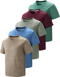 5 Pack Boys Athletic T Shirts Youth Dry Fit Performance Pack