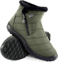 Snow Boots for Women Fur Lined Ankle Booties - Waterproof Slip On