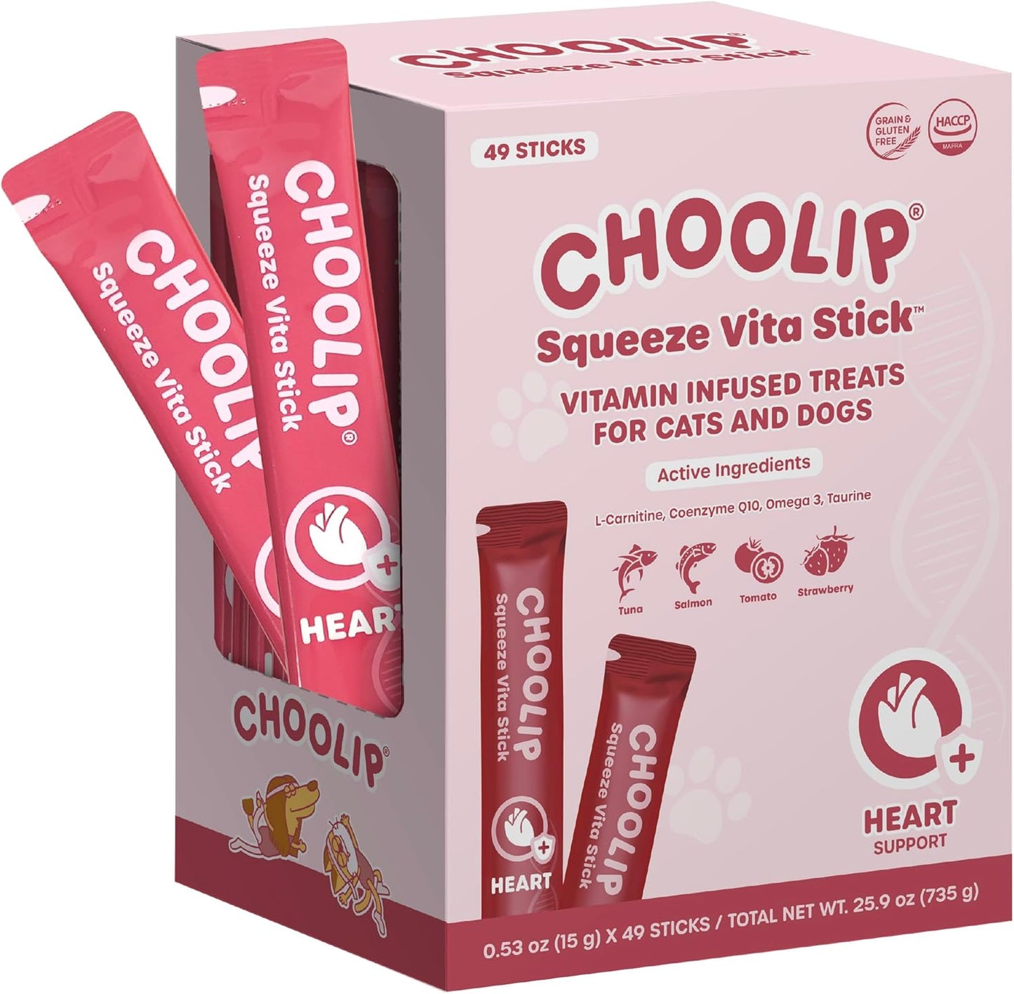 Squeeze Vita Stick Lickable Treats for Cats and Dogs - 49 Count