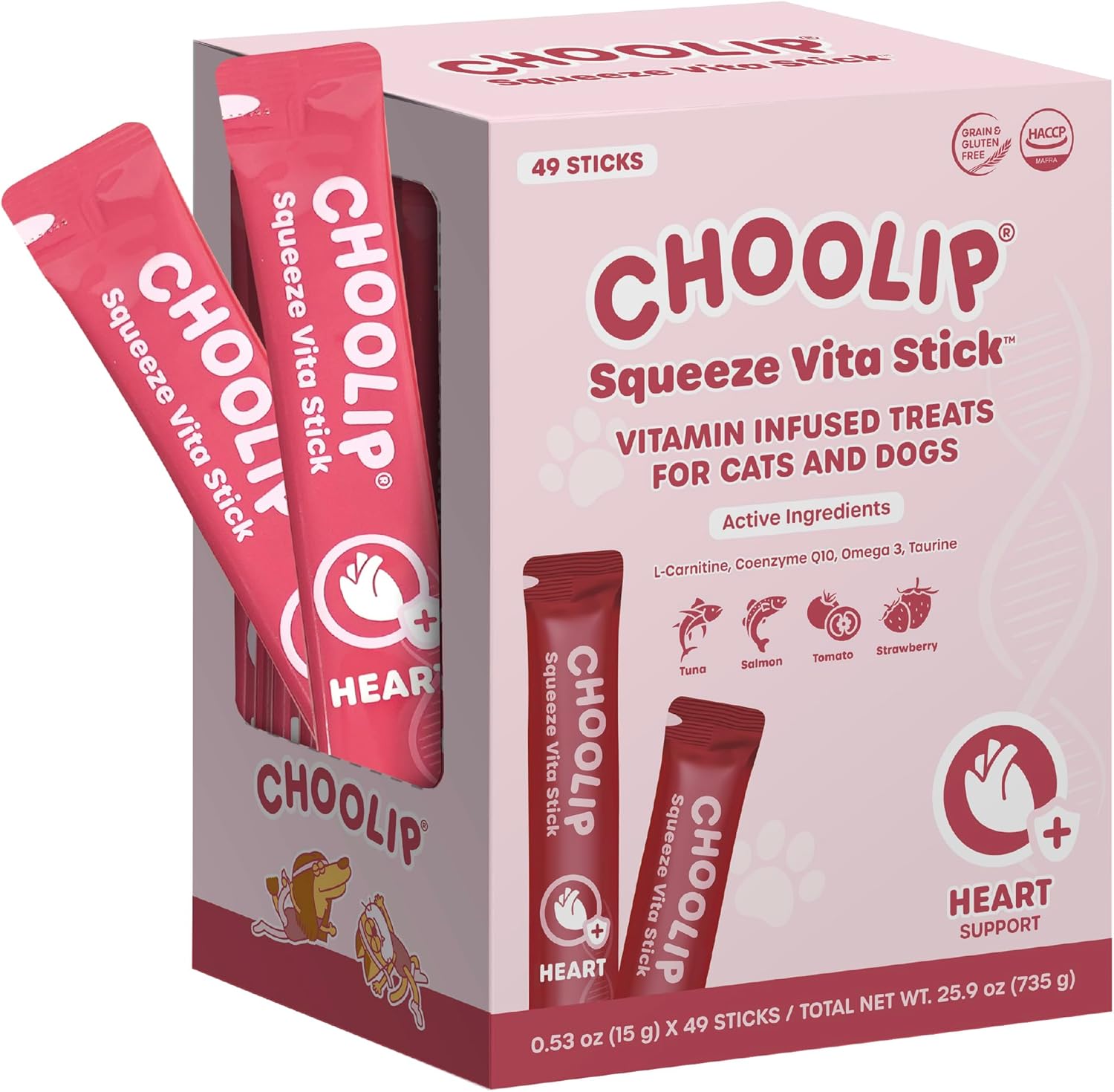 Squeeze Vita Stick Lickable Treats for Cats and Dogs - 49 Count