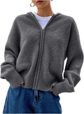 SOLY HUX Zip Up Cardigan for Women - Cozy Hooded Sweater