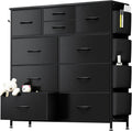 10 Drawer Dresser Chest of Drawers - Spacious PU Storage for Bedroom