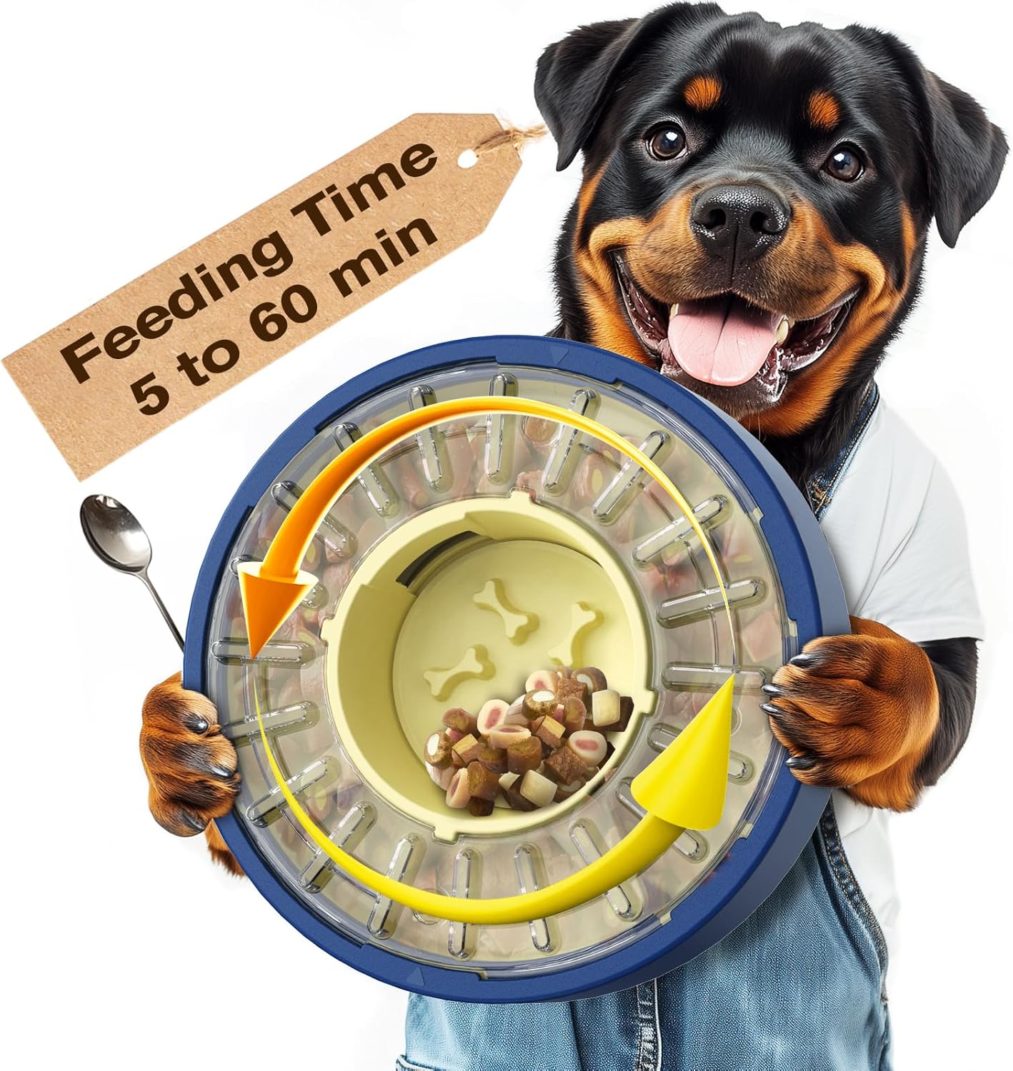 KADTC Large Capacity Spinning Dog Puzzle Feeder for Healthy Eating