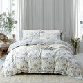 OAITE Duvet Cover Set Queen Size Floral Pattern - Soft 100% Cotton