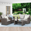 Wisteria Lane Light Gray 4 Piece Patio Conversation Set - All-Weather