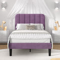 Twin Velvet Upholstered Bed Frame with Adjustable Headboard - Modern