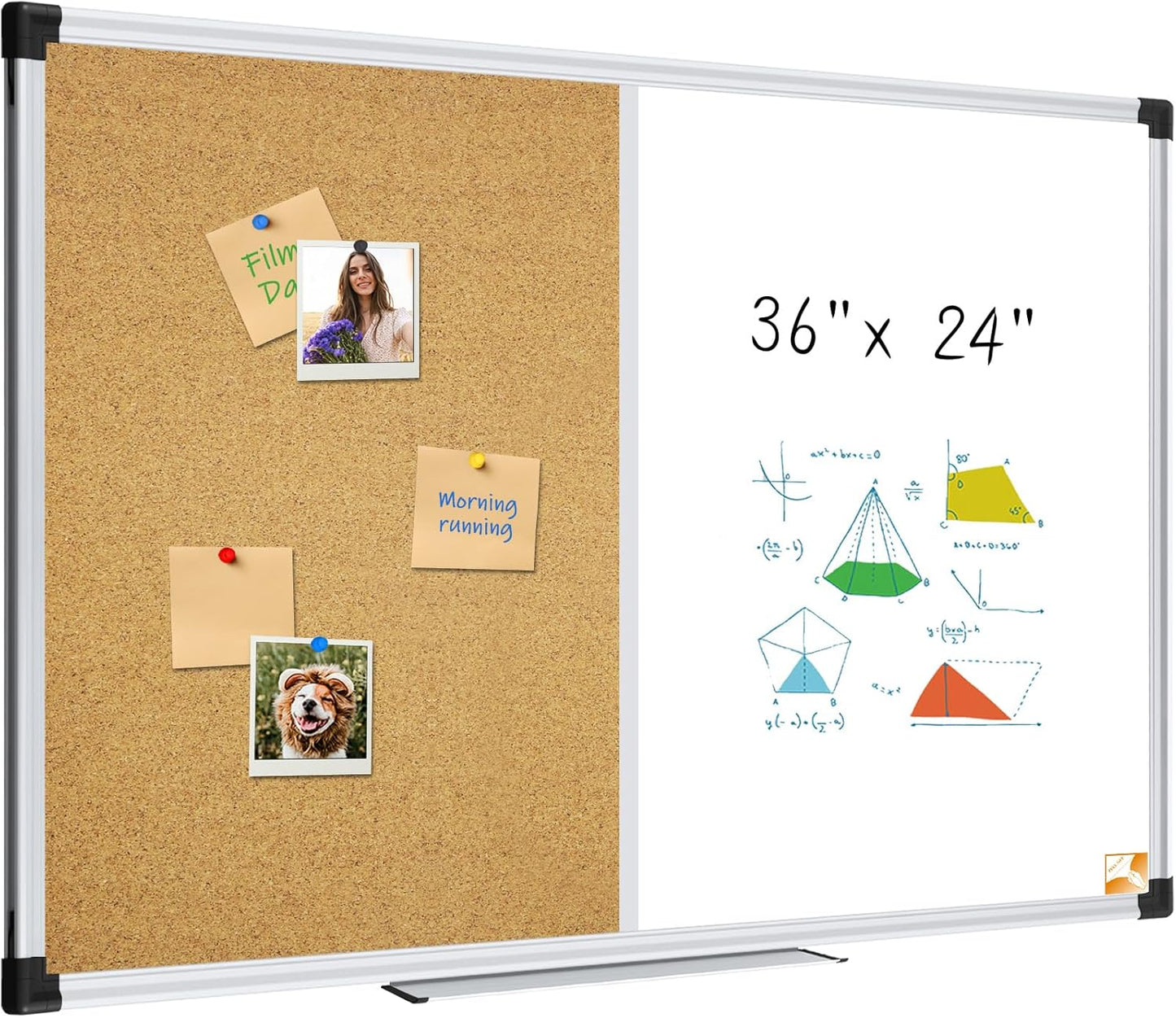 XBoard Magnetic White Board and Corkboard Combo for Home Use
