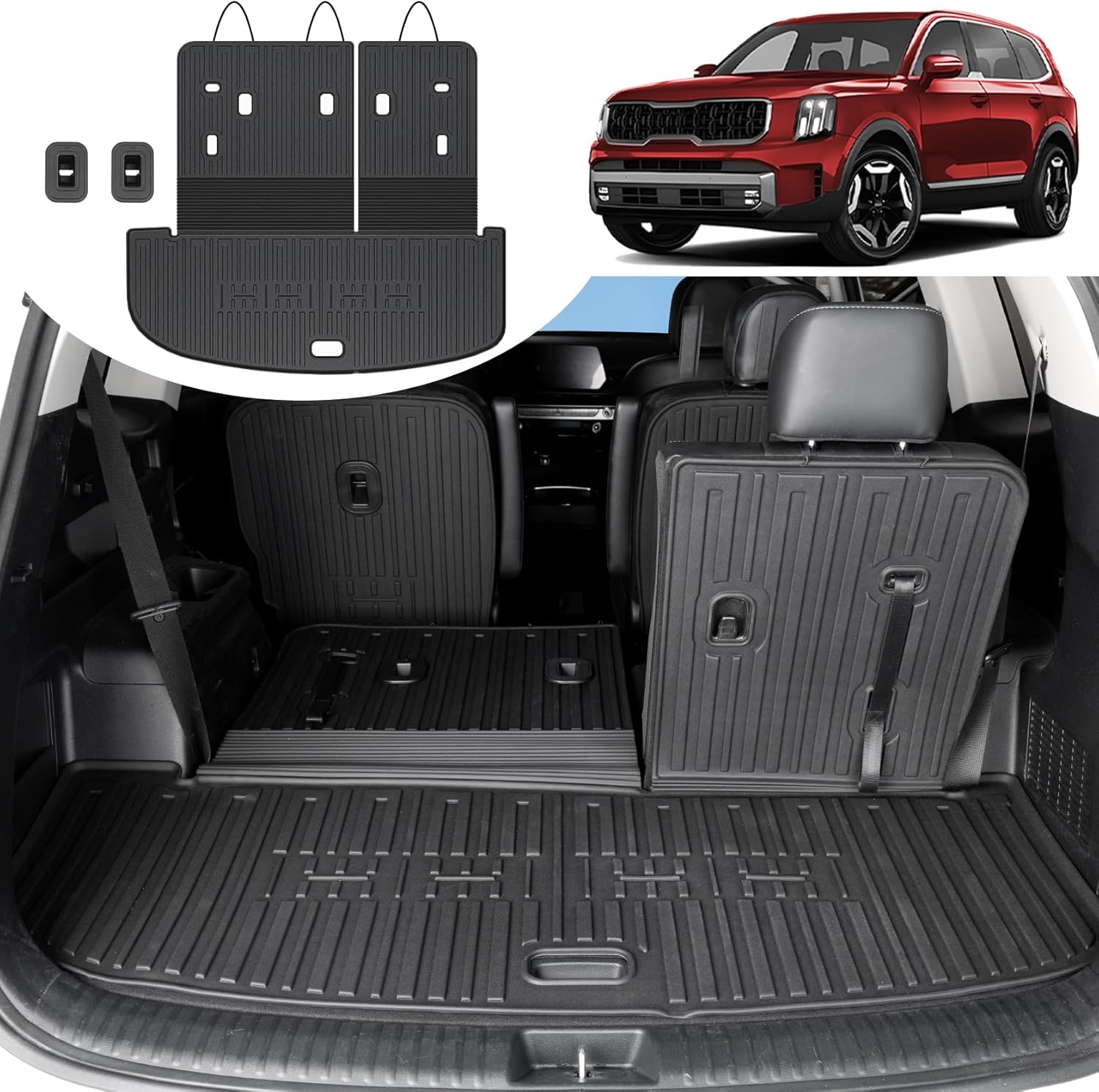 Cargo Mat with Backrest for 2020-2025 Kia Telluride Protection