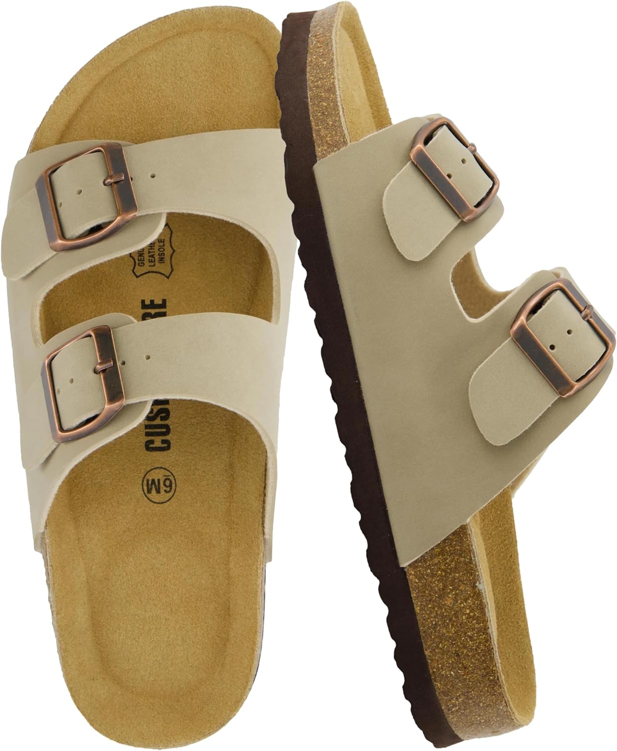CUSHIONAIRE Lane Cork Footbed Sandals for Women Comfort