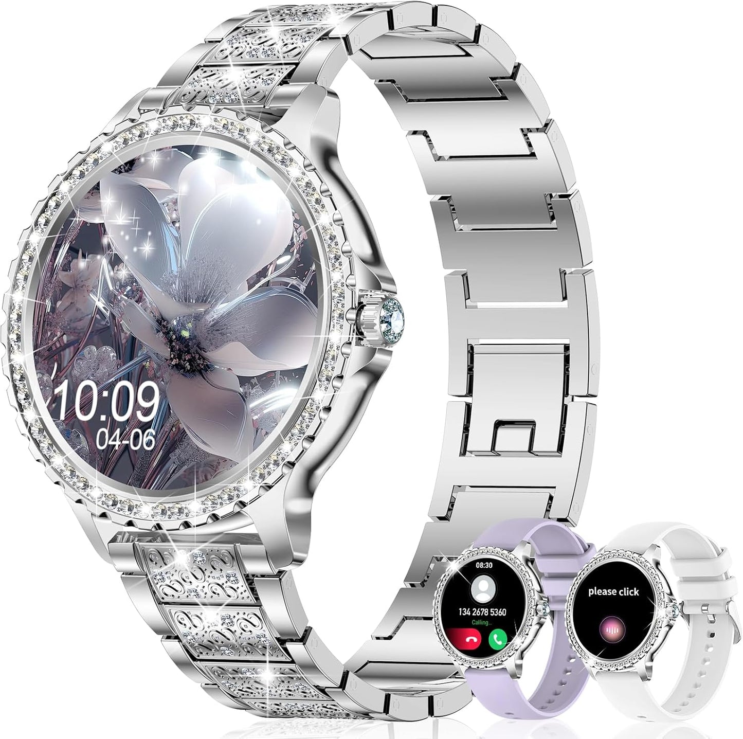 Smart Watch for Women with Diamonds - Stylish Fitness Tracker