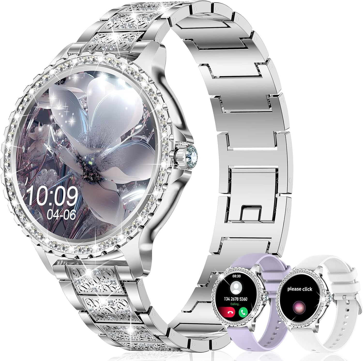 Smart Watch for Women with Diamonds - Stylish Fitness Tracker