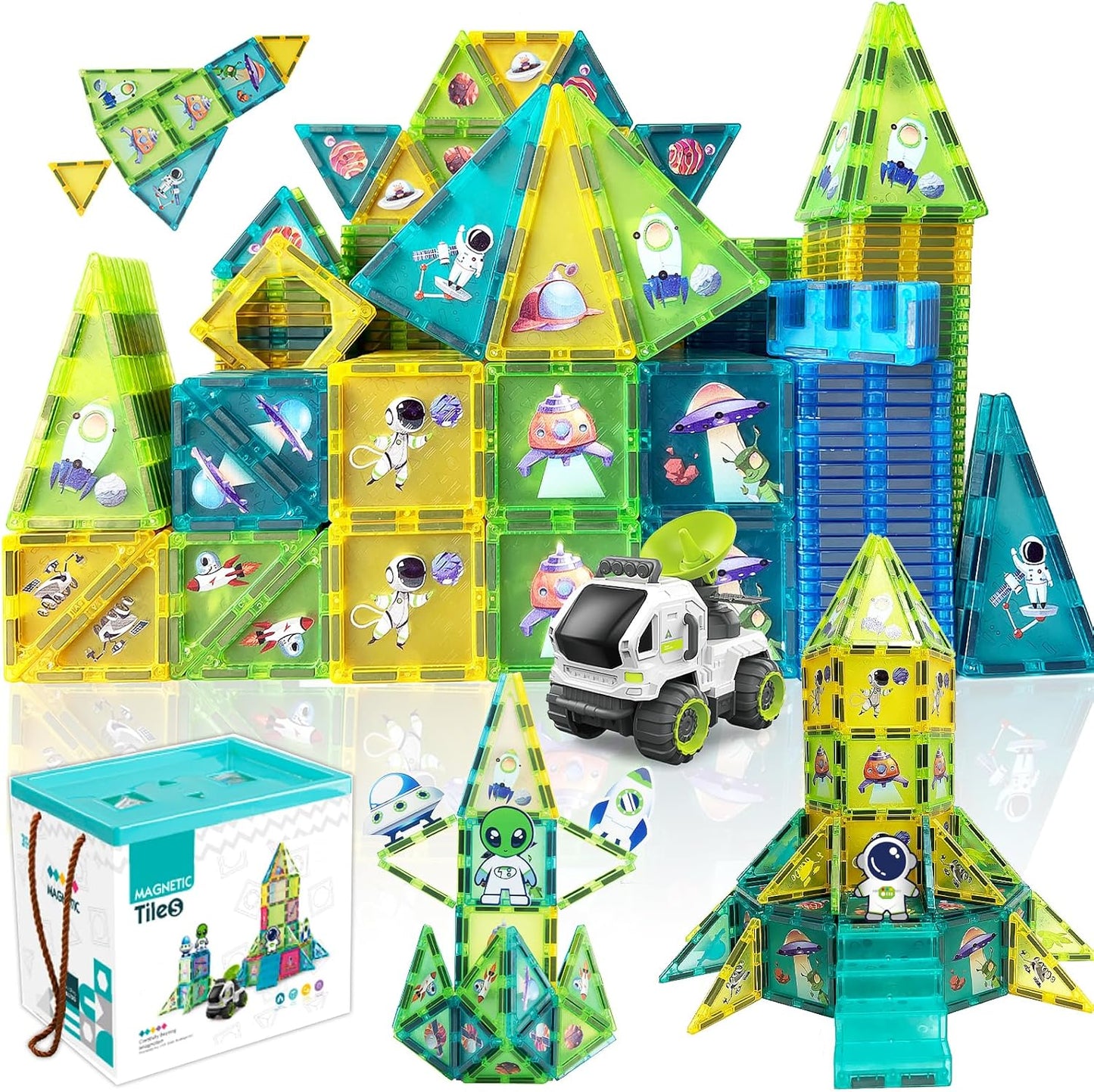 Magnetic Tiles Building Block Set for Space Adventure Fun