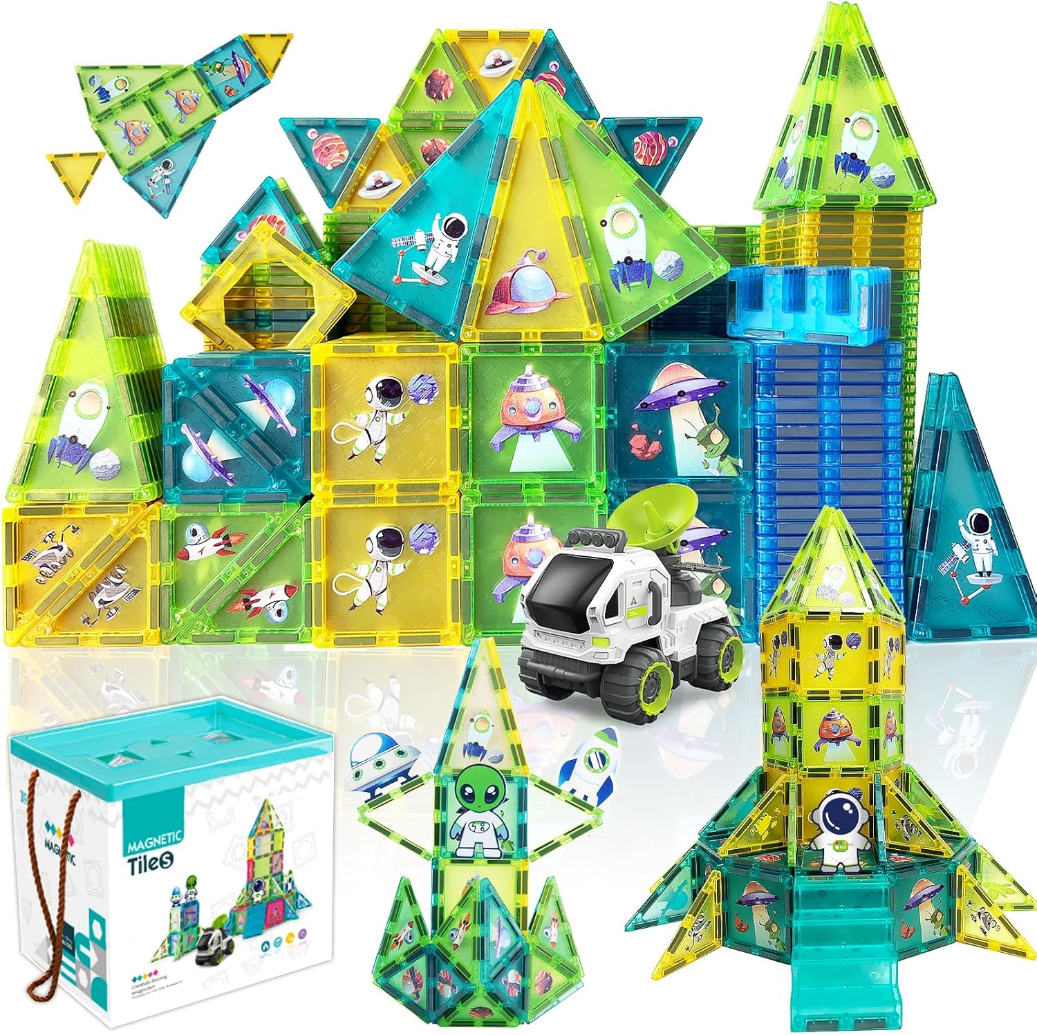 Magnetic Tiles Building Block Set for Space Adventure Fun