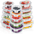 VERONES 30 Piece Glass Meal Prep Containers Set for Food Storage