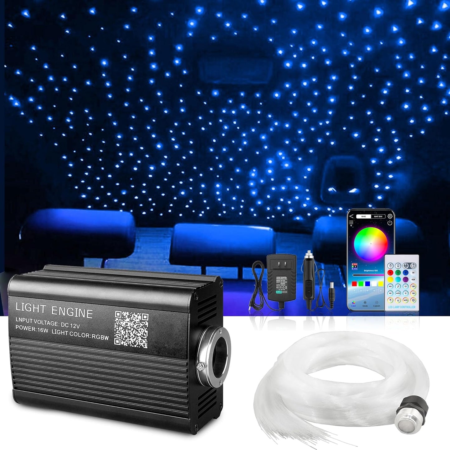 Starlight Headliner Kit for Car - 550 Piece Twinkle Lights