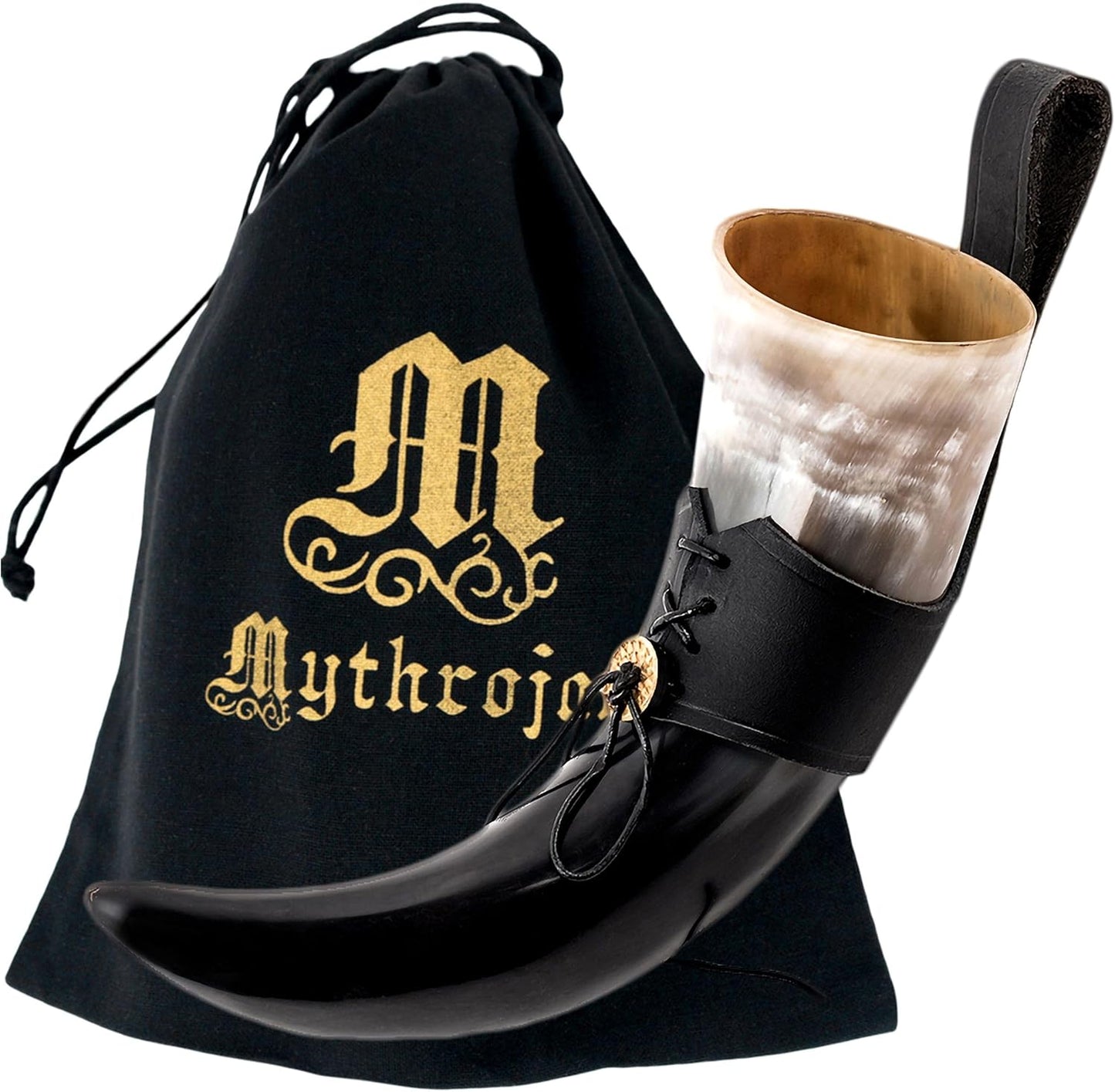 Mythrojan Viking Drinking Horn - Perfect for Mead and Beer