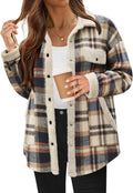 Flannel Fleece Shacket Womens Sherpa Plaid Jacket - Cozy Layering
