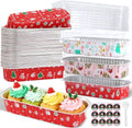 100Pack Mixcolor Christmas Mini Loaf Pans with Lids and Spoons - Party