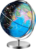 Illuminated World Globe with Stand, 9 in - Educational LED Night Light