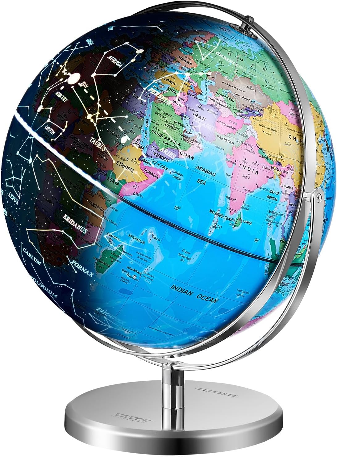 VEVOR Illuminated World Globe with Stand for Kids Learning