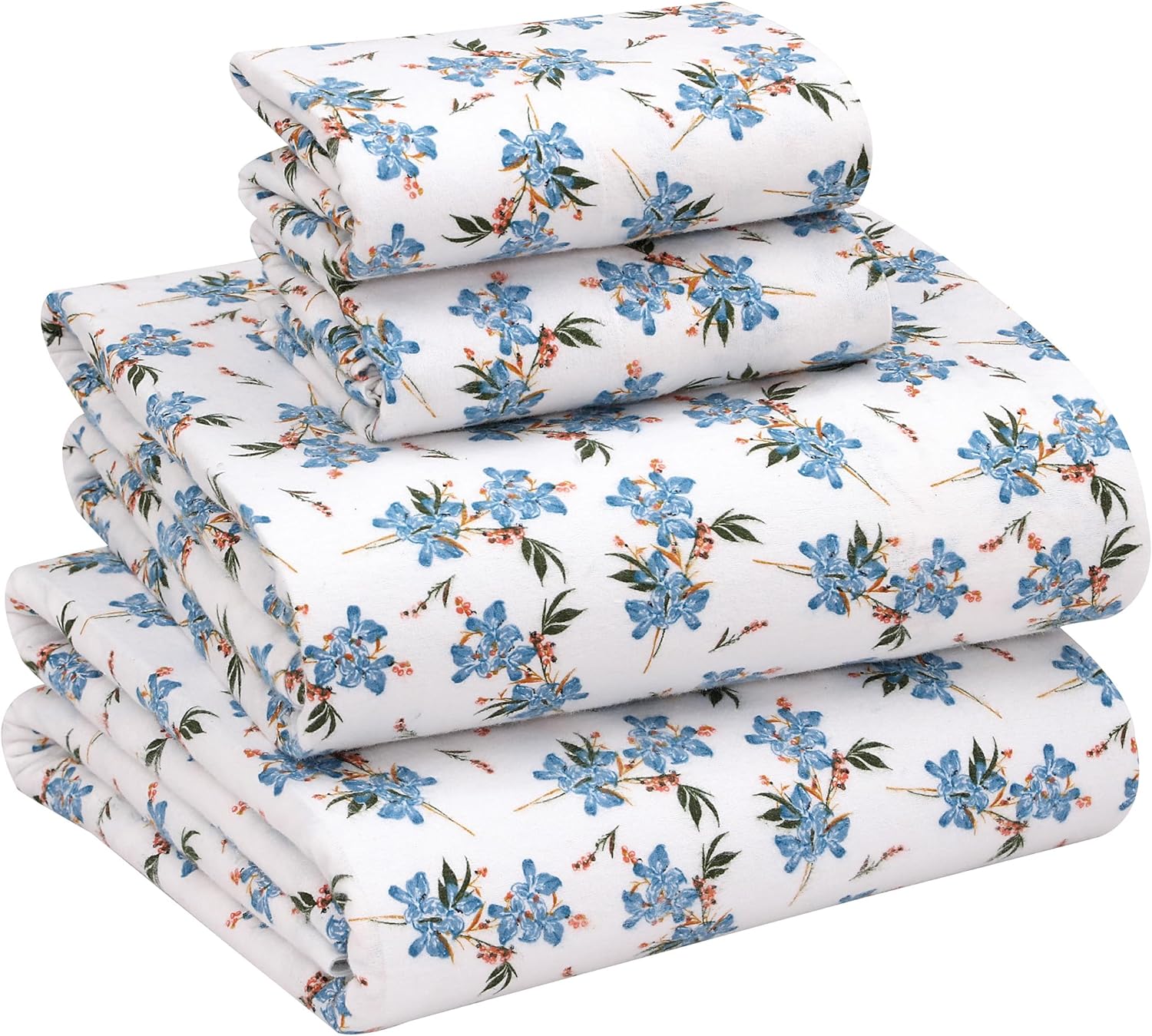 RUVANTI Flannel Sheets King Size Set - Cozy Cotton Comfort