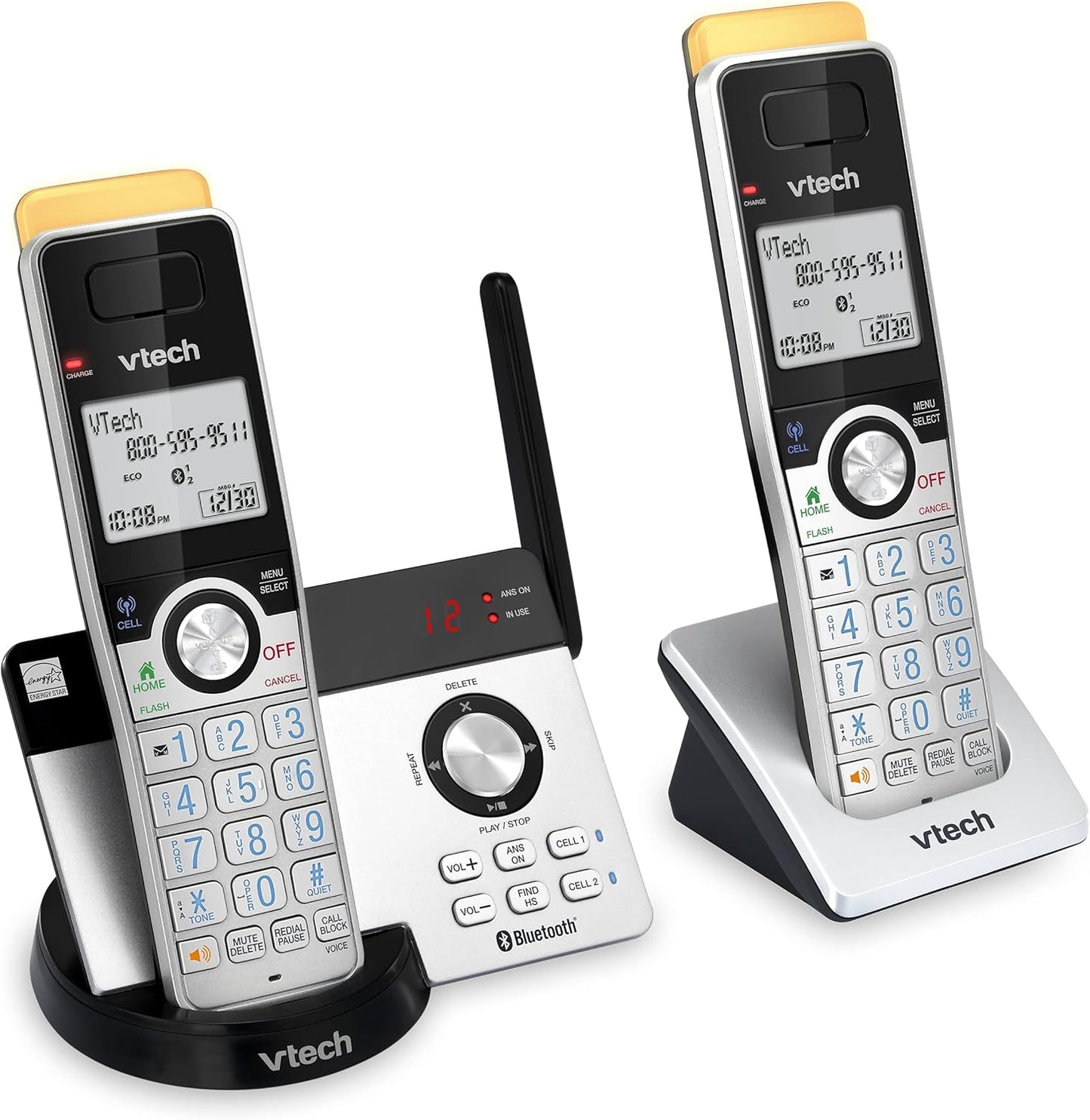 VTECH IS8121-2 Cordless Phone with Long Range and Bluetooth