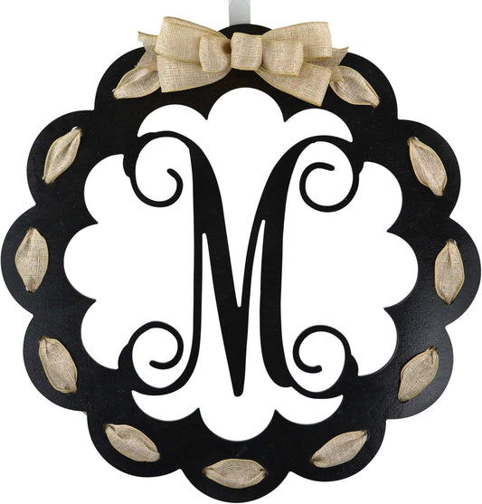 Letter M Monogrammed Door Hanger for Home Decor and Gifts