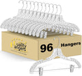 Quality Clear Plastic Skirt Hangers 96 Pack - Heavy Duty Crystal Cut