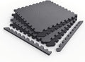 Reversible Gym Exercise Mats 96 Sq Ft Gray/Black - 24 Tiles