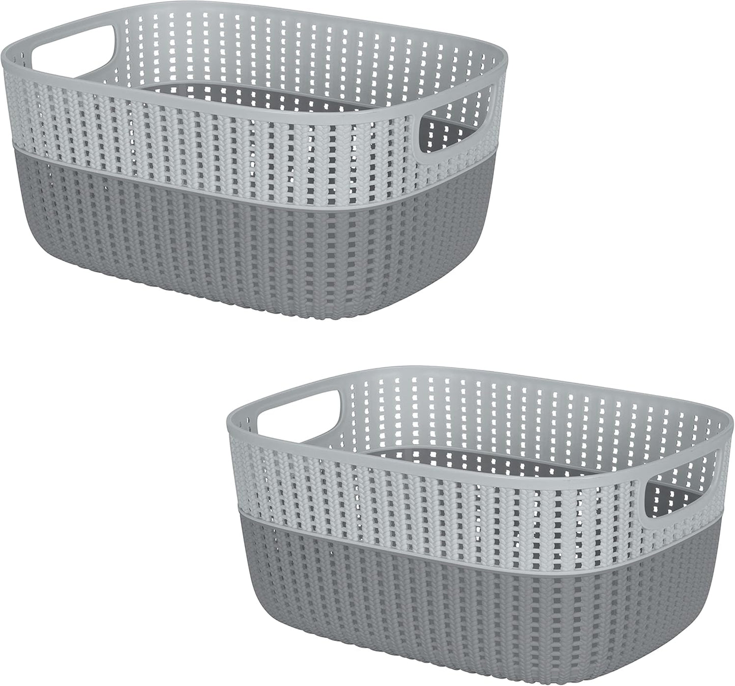 Simplify 2 Pack Sailor Knot Plastic Storage Tote for Organization