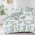 Botanical Cotton Comforter Queen Size - Reversible Sage Leaf Print