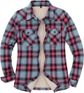 ThCreasa Womens Sherpa Lined Flannel Jacket - Warm Lined Plaid Shirt