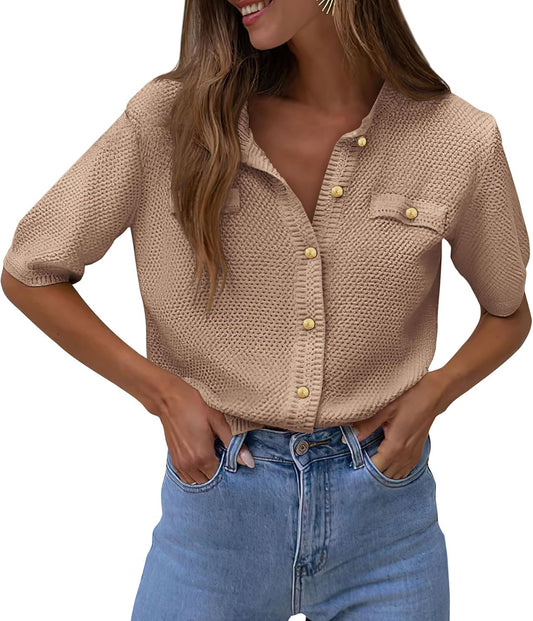 PRETTYGARDEN Women's Summer Button Down Shirts for Casual Style