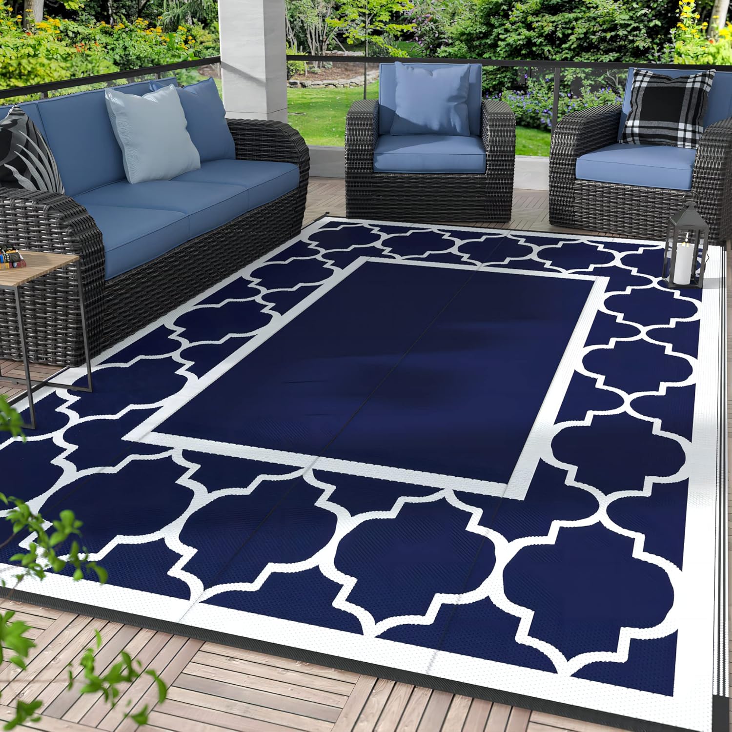 GENIMO Outdoor Rug 8ft x 10ft Waterproof Reversible Mat for Patio