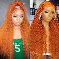30 Inch Ginger Lace Front Wig 13x6 Deep Wave - Natural Look