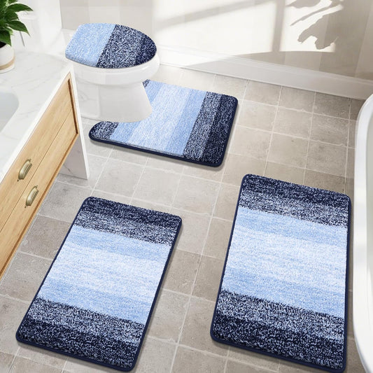 Ultra Soft Microfiber Bathroom Rugs Set for Luxurious Comfort