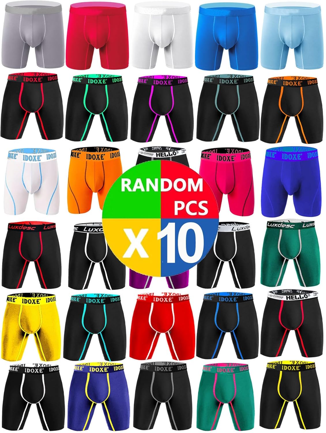 Mens Underwear Boxer Briefs with Wide Waistband for Comfort