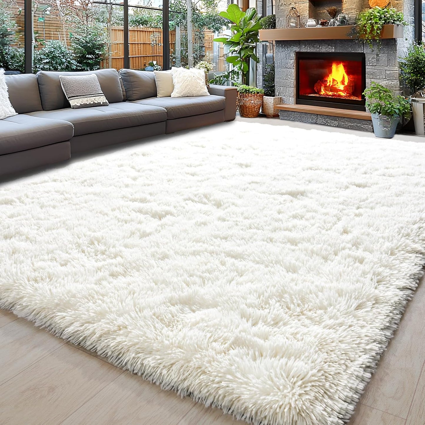 Ultra Soft Fluffy Area Rugs 9x12 for Living Room and Bedroom