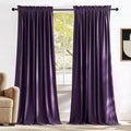 Purple Velvet Curtains and Drapes 108 in Long - Elegant, Light Dimming