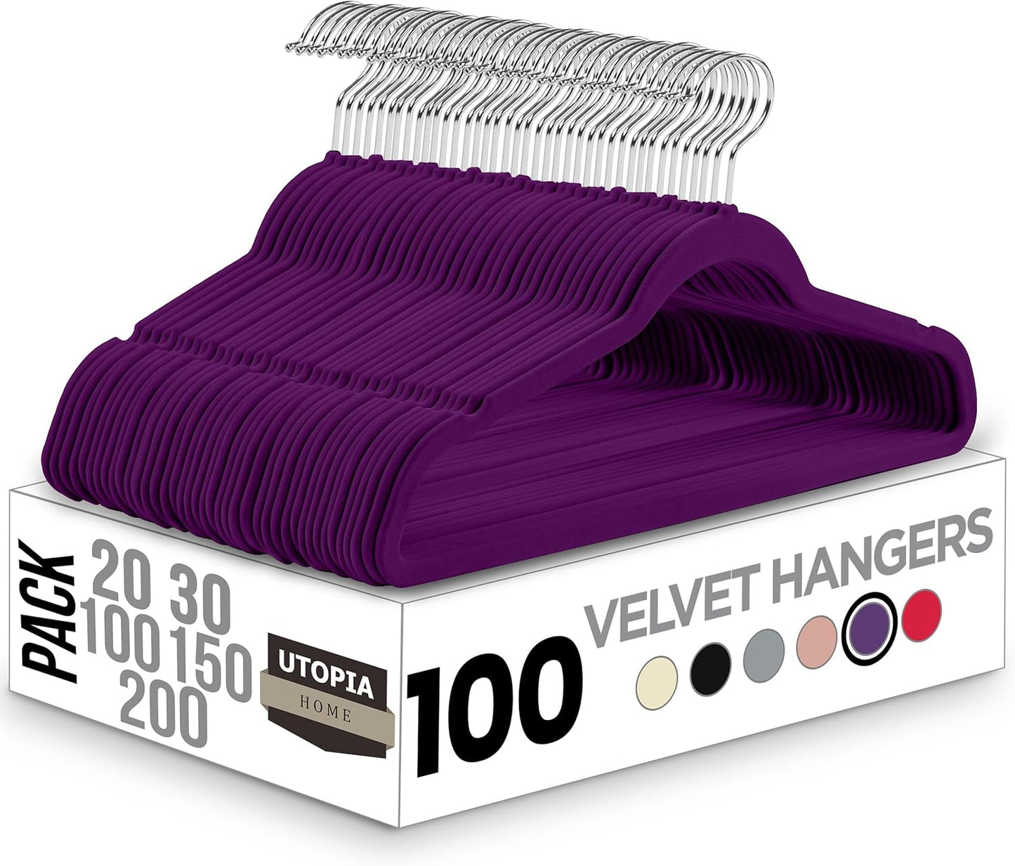 Utopia Home Velvet Hangers 100 Pack - Non-Slip Suit Hangers