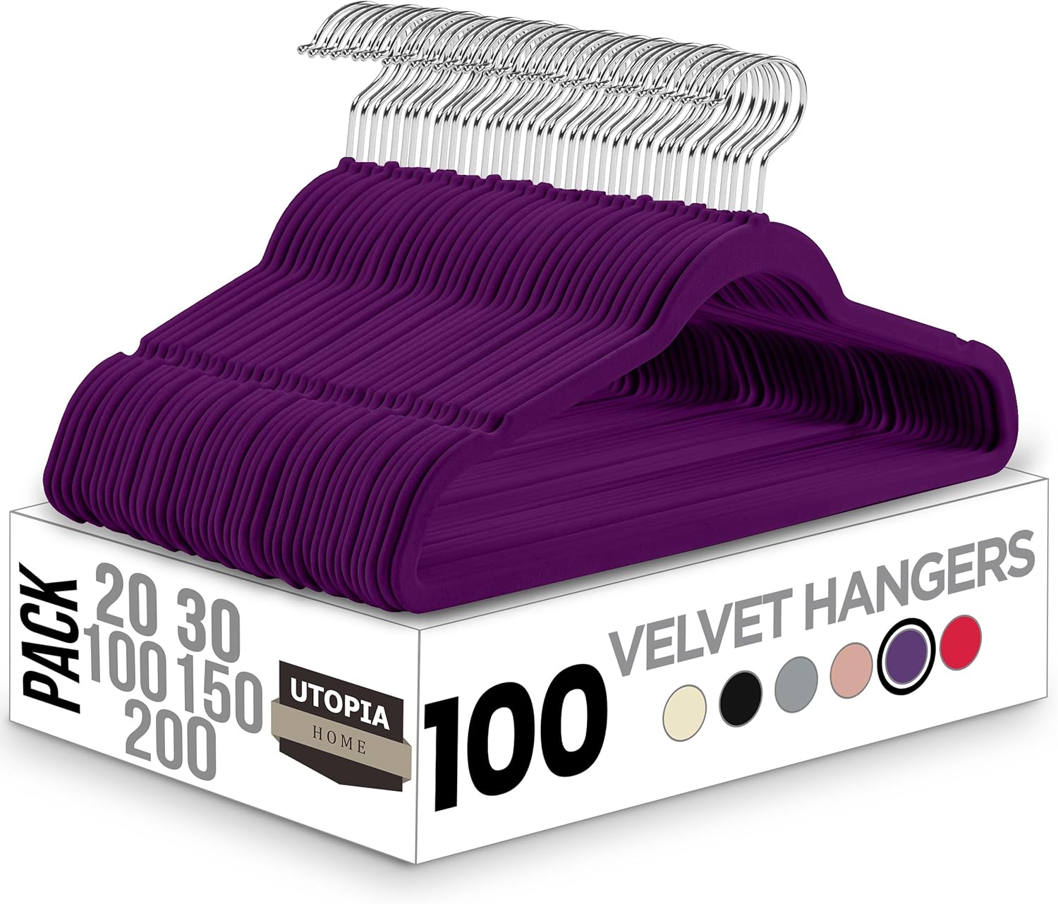 Utopia Home Velvet Hangers 100 Pack - Non-Slip Suit Hangers