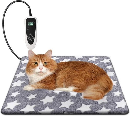 Waterproof Cat Heating Pad with Timer & Chew Resistant Cord