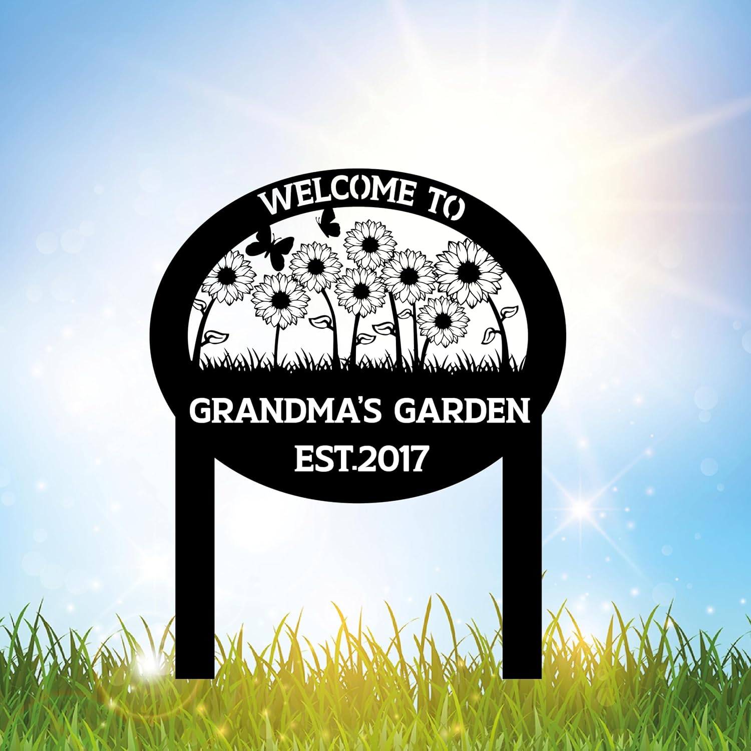 Personalized Metal Garden Sign with Stake for Outdoor Decor