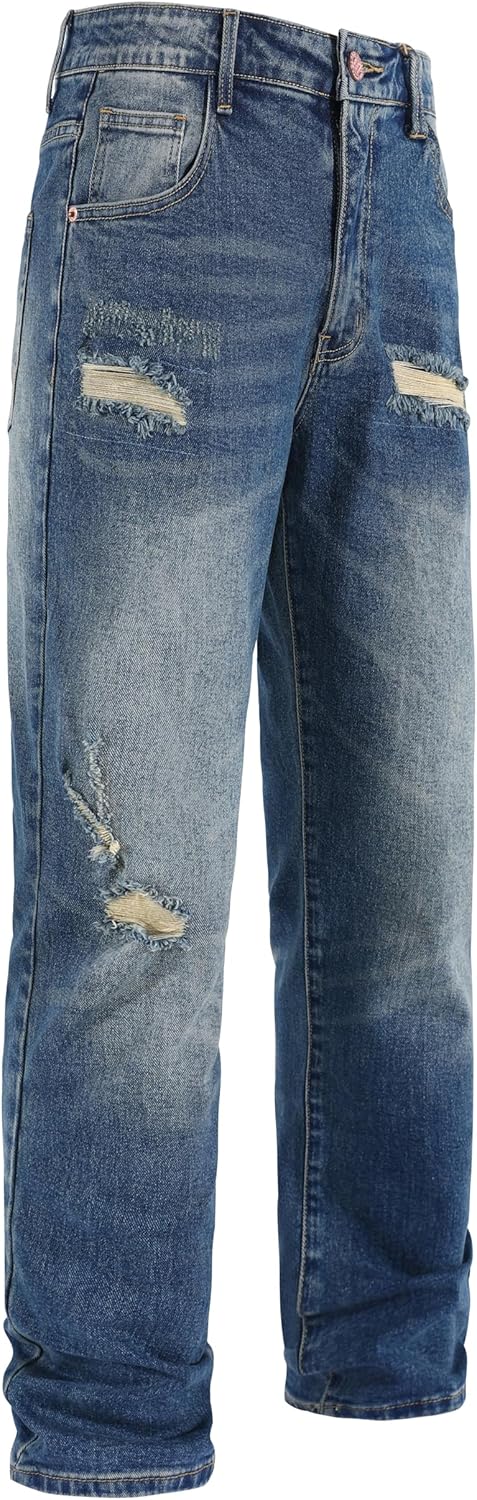 Men's Stretch Regular Fit Straight-Leg Denim Pants for Comfort
