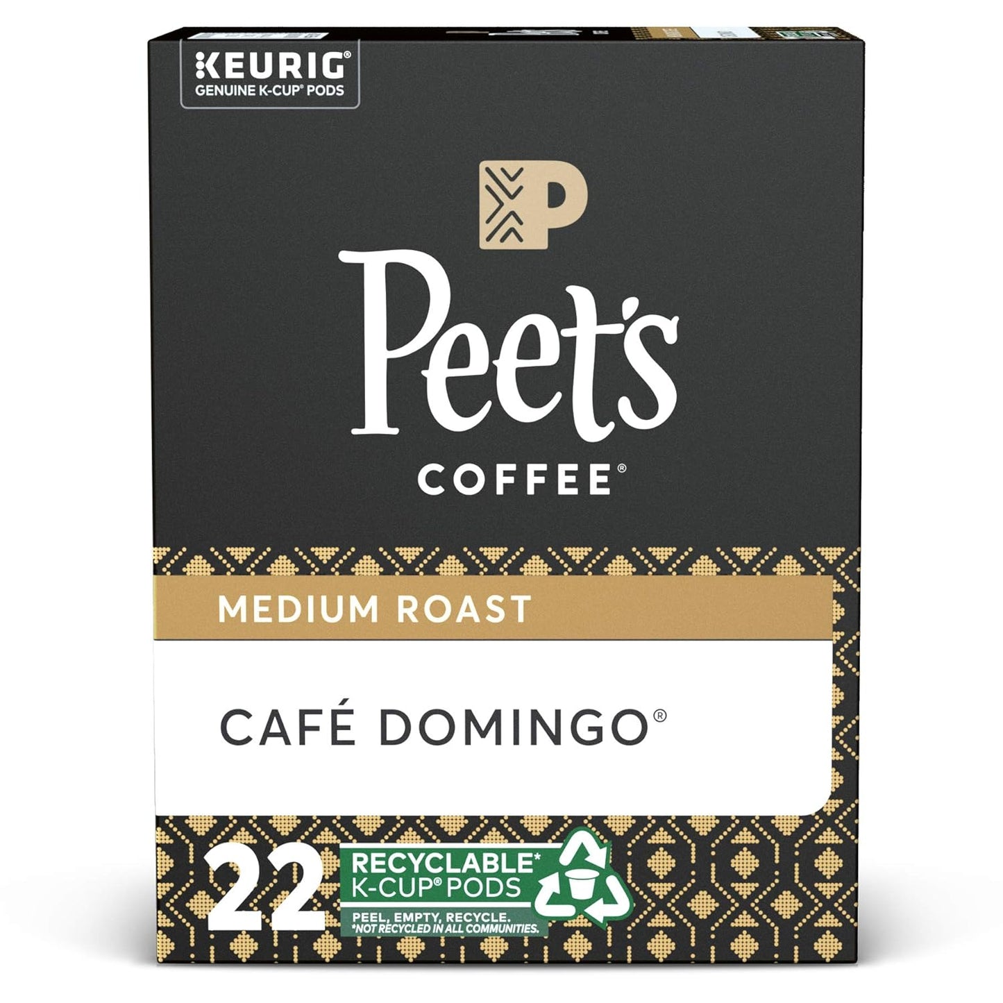 Peet's Coffee Caf Domingo K-Cup Pods - Medium Roast Perfection
