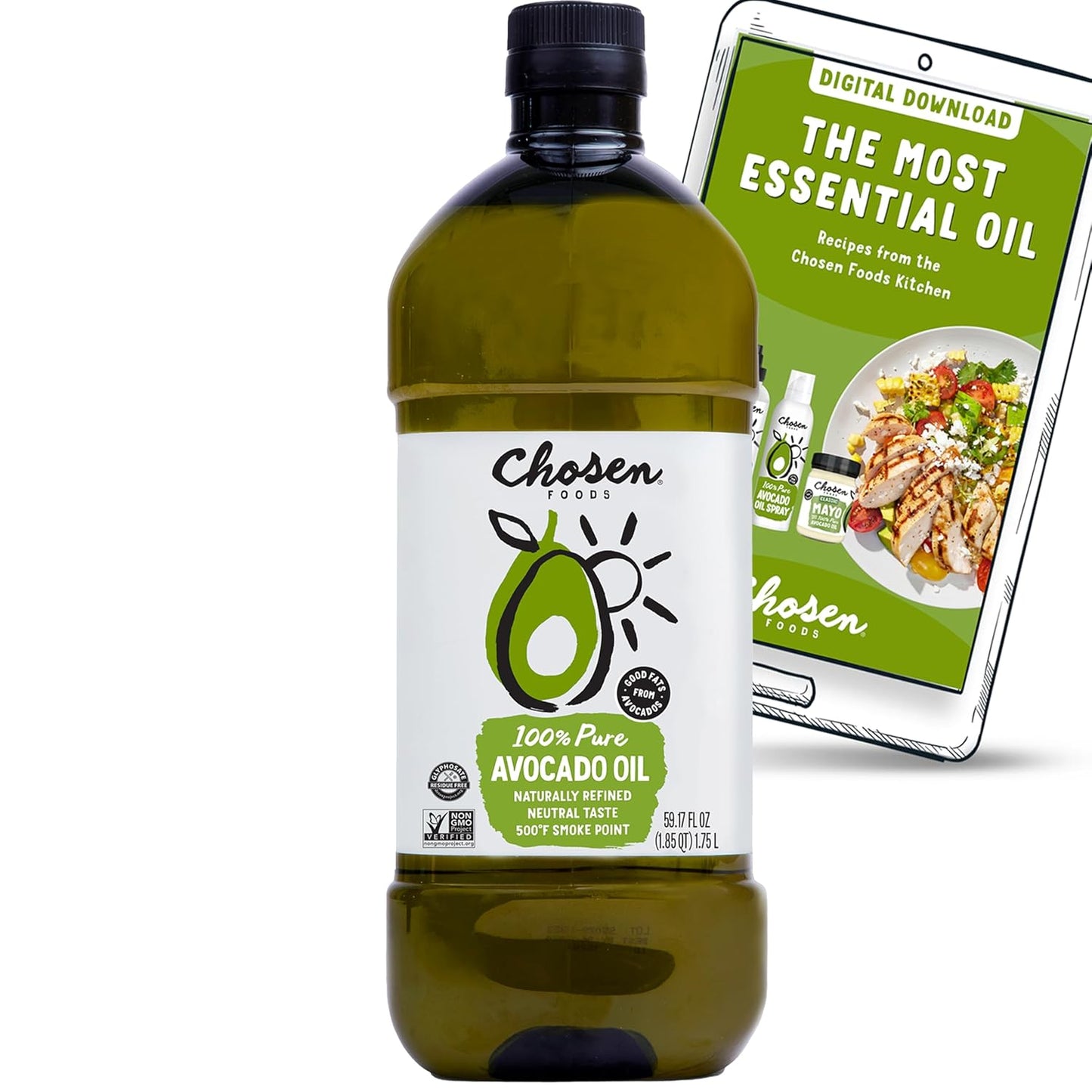 100% Pure Avocado Oil for Cooking - High Smoke Point Oil